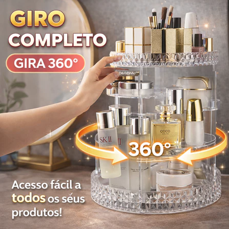 Organizador de maquiagem Acrílico Giratório 360º Suporte Para Cosméticos