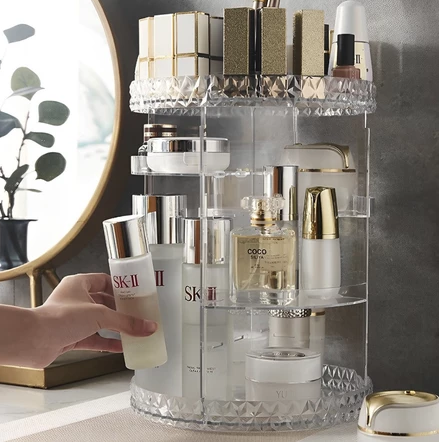 Organizador de maquiagem Acrílico Giratório 360º Suporte Para Cosméticos