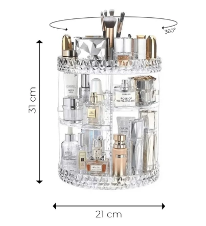 Organizador de maquiagem Acrílico Giratório 360º Suporte Para Cosméticos