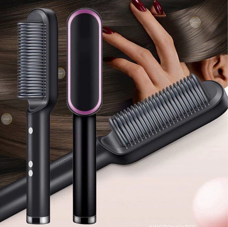 Escova Alisadora 5 em 1 - Alisa, Hidrata, Modela, Alinha e Anti-Frizz