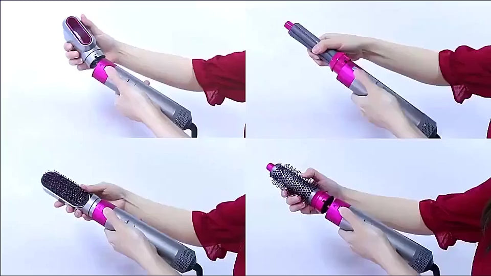 Escova 5 em 1 Secador, Pente, Modelador, Aumenta volume Profissional